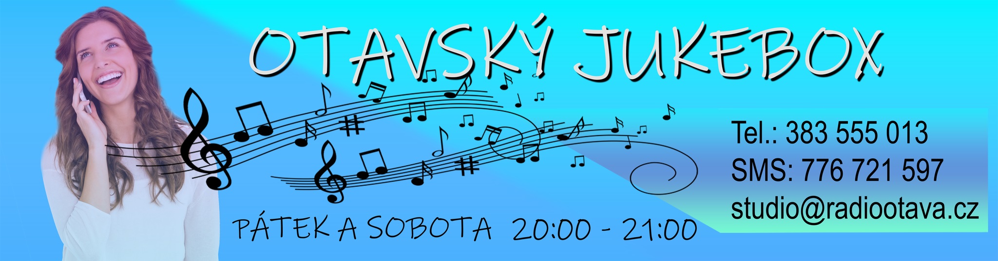Písničky na přání, SMS: 776 721 597, STUDIO: 383 555 013