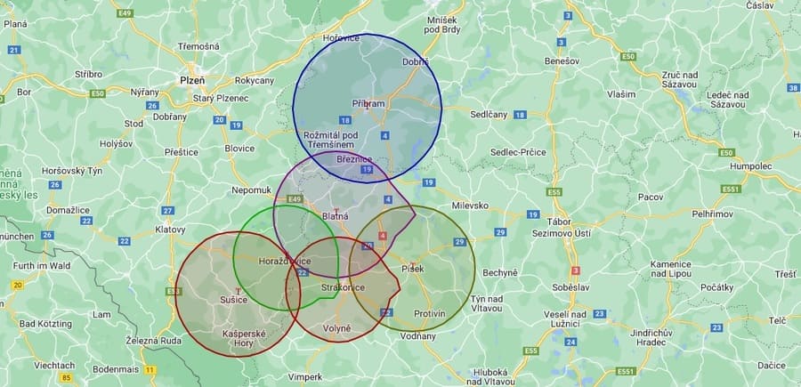 Pokrytí Rádia Otava